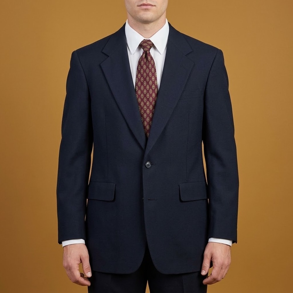 Hart Schaffner Marx Boyds Suit Jacket Blazer Mens Navy Blue Wool